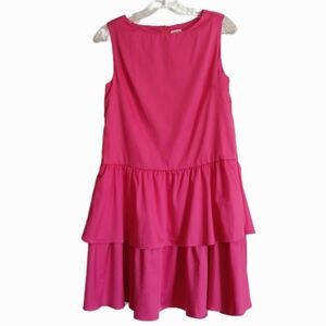 Crewcuts  J. Crew Size 16 Girls Pink Sleeveless 100% Cotton Tiered Dress